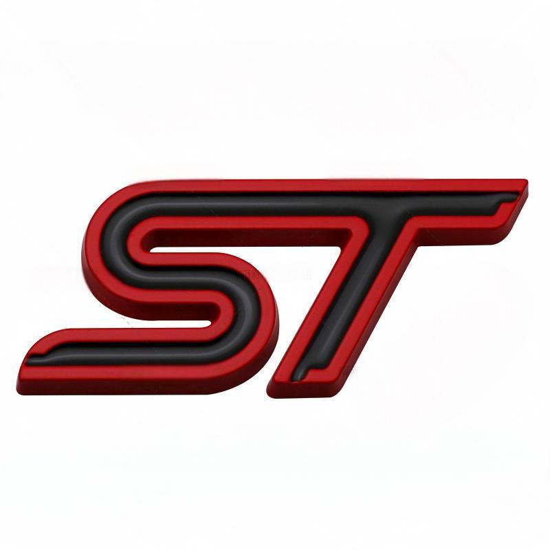 3D Metal ST Car Badge Decals - Ford Focus - Mondeo - Kuga, Double-Sided Tape