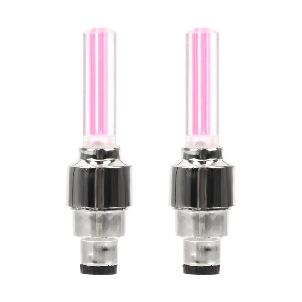 LED Tire Valve Cap Lights - 2PCS, Car Wheel/Bike Decorative Neon, Flashing Spoke Lamp, Multicolor