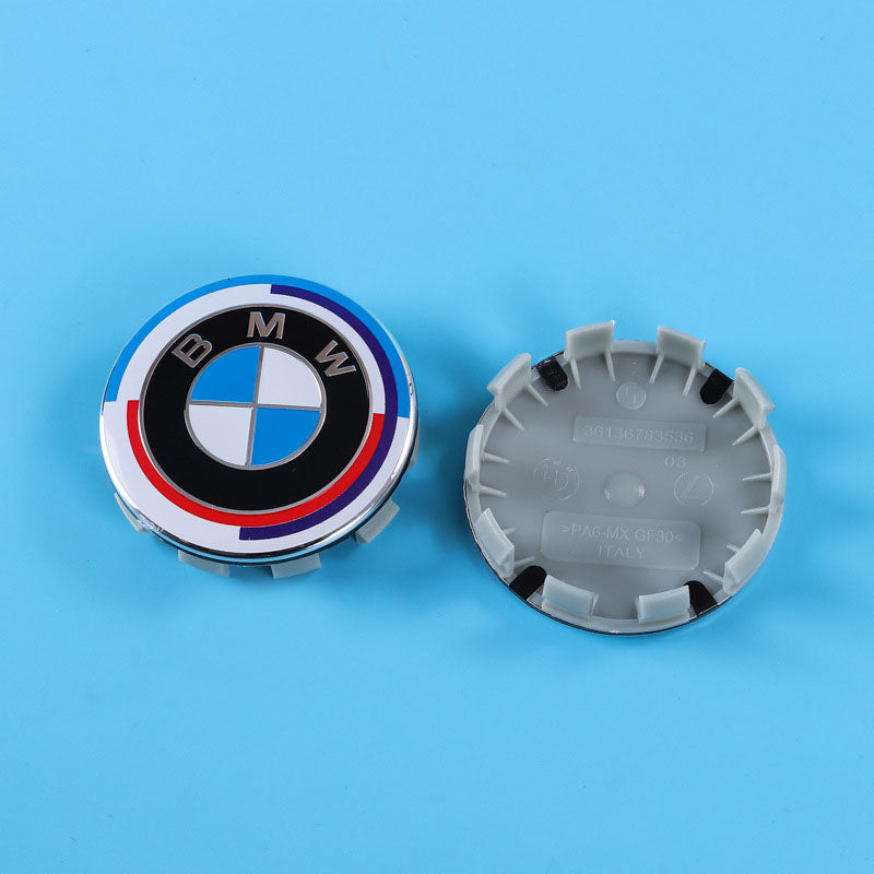 BMW Wheel Hub Center Covers - Front & Rear, ABS + High Gloss Aluminum, Multiple Colors