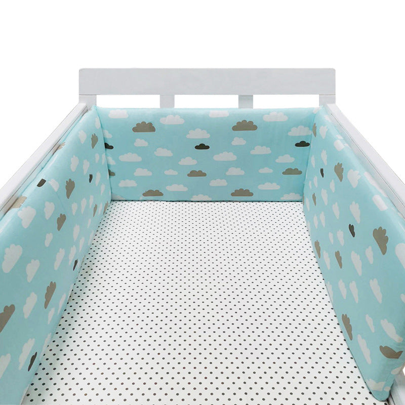 Cotton Baby Bed Protective Fence - Four-Season Anti-Fall Barrier, Multiple Patterns