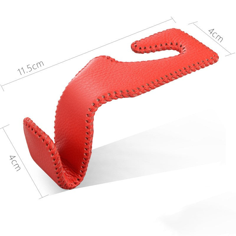 Leather Heavy-Duty Car Seat Hooks - Hidden Back, Multifunctional, Large Load-Bearing