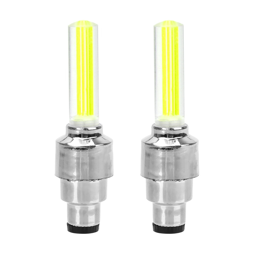 LED Tire Valve Cap Lights - 2PCS, Car Wheel/Bike Decorative Neon, Flashing Spoke Lamp, Multicolor
