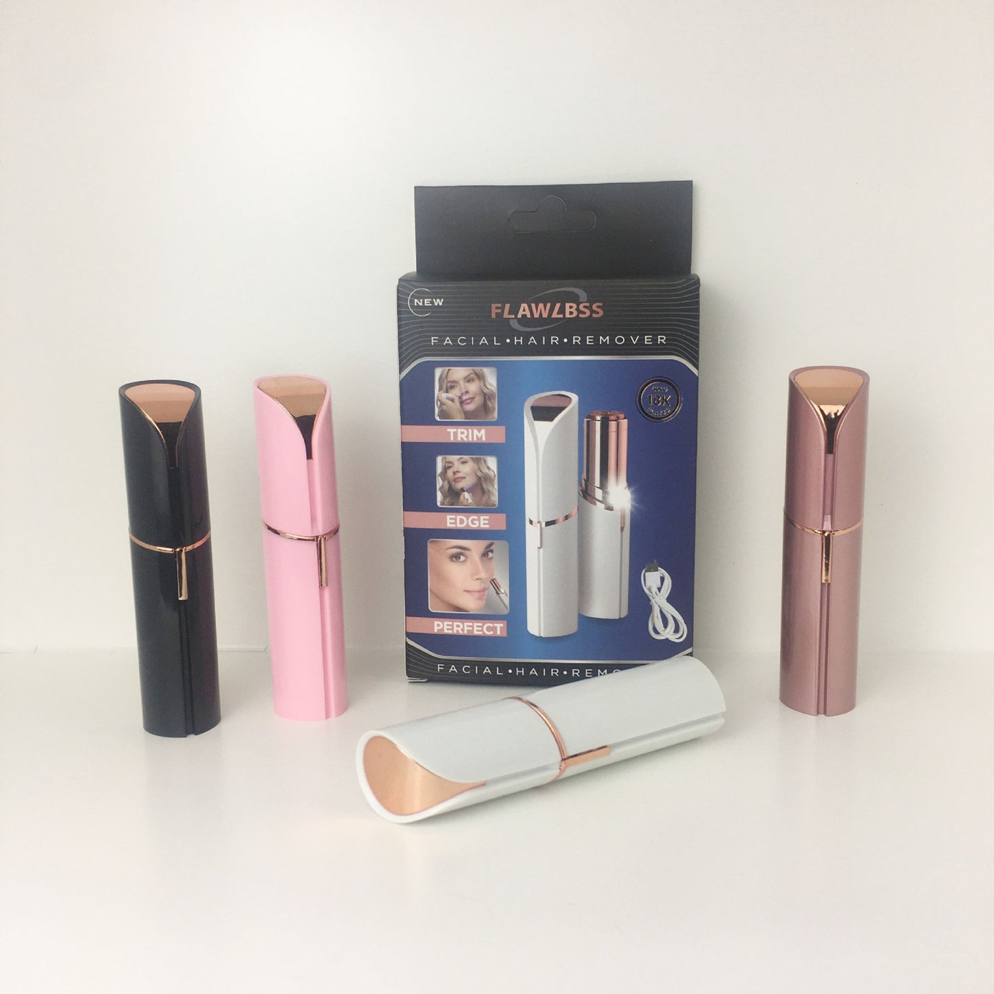 Lipstick Eyebrow Trimmer - Electric, Battery/Rechargeable, Multiple Colors, Women’s Shaver Hair Remover