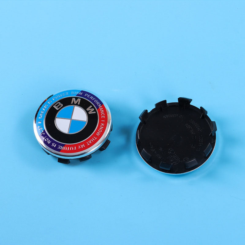 BMW Wheel Hub Center Covers - Front & Rear, ABS + High Gloss Aluminum, Multiple Colors