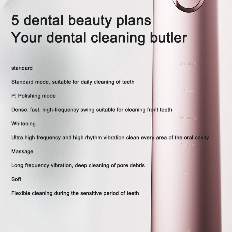 Triple-Sided Adult Electric Toothbrush - Rechargeable, Sonic Vibration, Waterproof, DuPont Soft Bristles