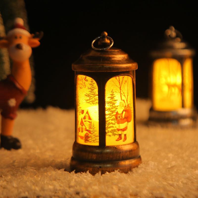 Christmas wind lights Santa Claus night lights hand-held small oil lamps Christmas decorations
