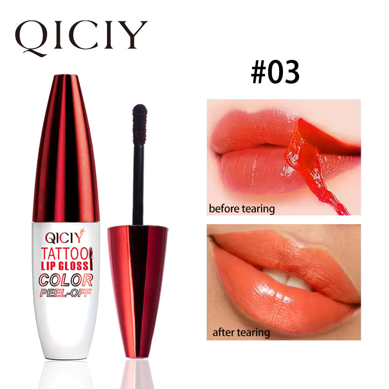 4-Color Waterproof Tear-Off Lip Gloss - Mirror Finish, Long-Lasting, Moisturizing, Non-Stick, Universal Skin