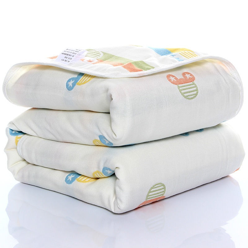 Six-Layer Gauze Baby Bath Towel & Blanket - Ultra-Absorbent, Soft, Multiple Patterns