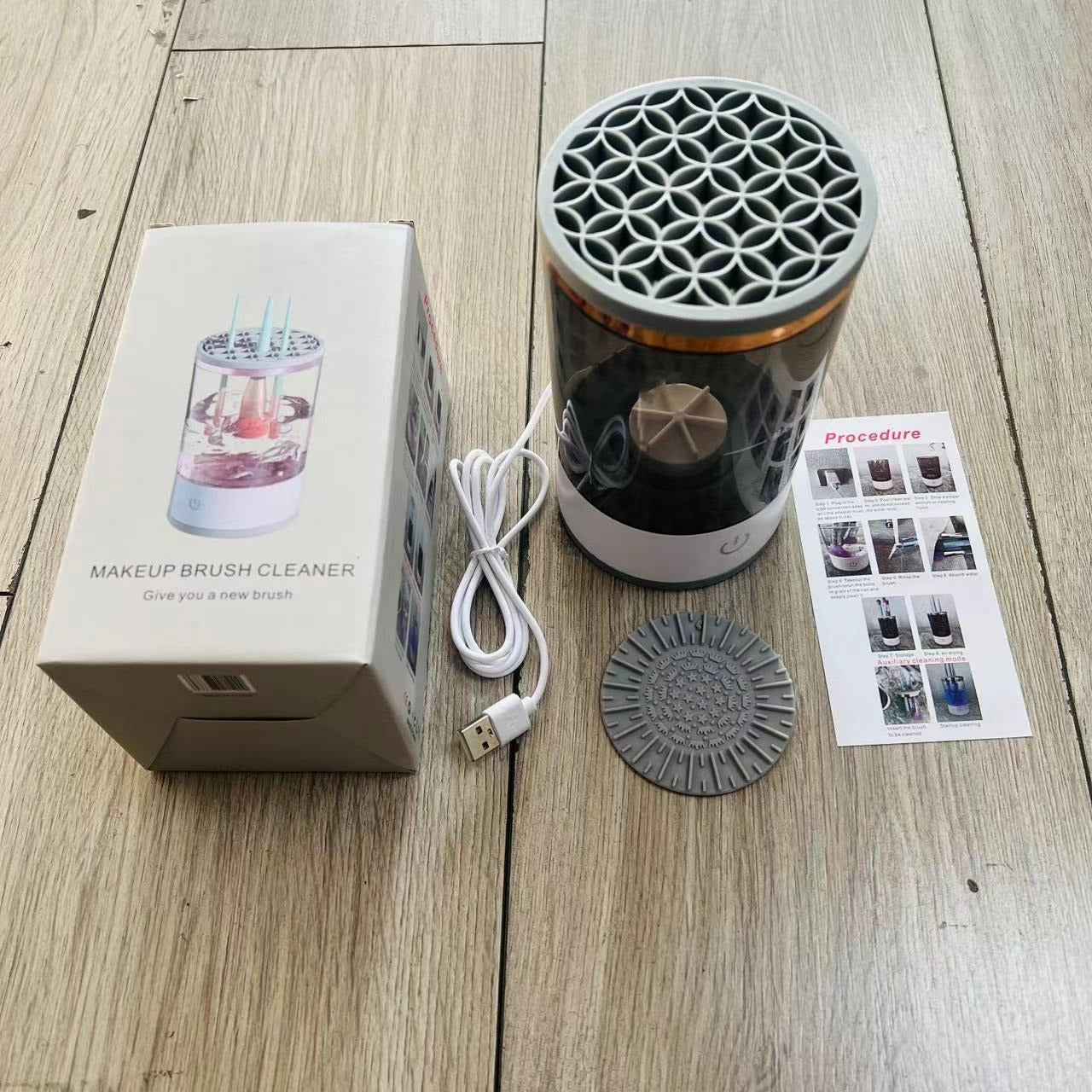 Electric Makeup Brush Washer - Plug-in Automatic Cleaning Tool, Quick Drying