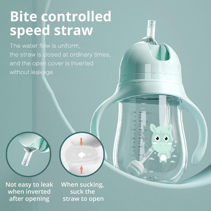Wide-Caliber Dual-Use Baby Bottle - Drinking Cup & Feeding Bottle, BPA-Free, 180ml