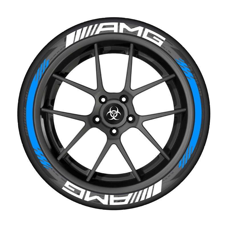 AMG 3D Rubber Car Tire Sticker - 32cm, Multi-Color Bar Options, PVC, Three-Dimensional Decorative Strip