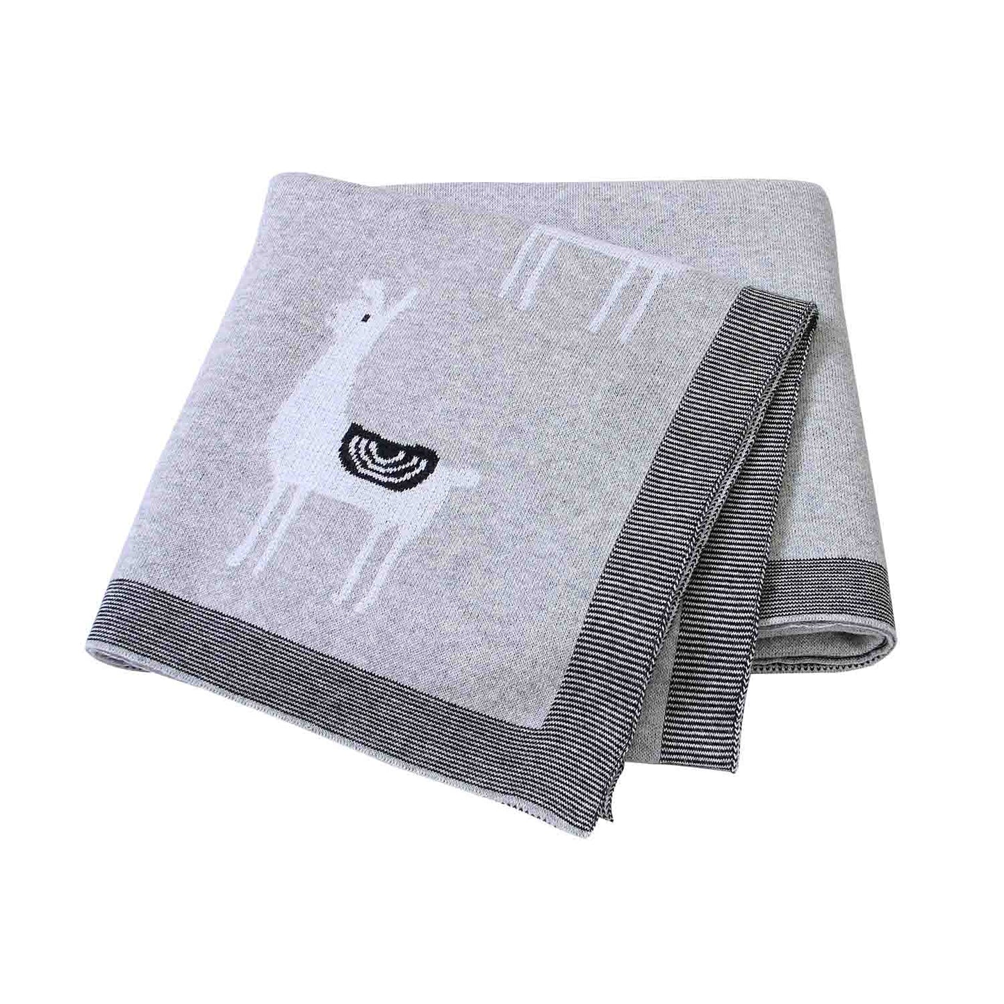 Knitted Baby Cartoon Blanket - 100x80cm Soft Swaddle, Crib & Stroller Cover