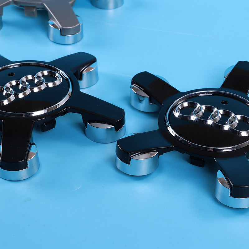 Audi Five Claw Wheel Hub Center Cover - 135mm, ABS + High Gloss Aluminum, Multiple Models - Colors