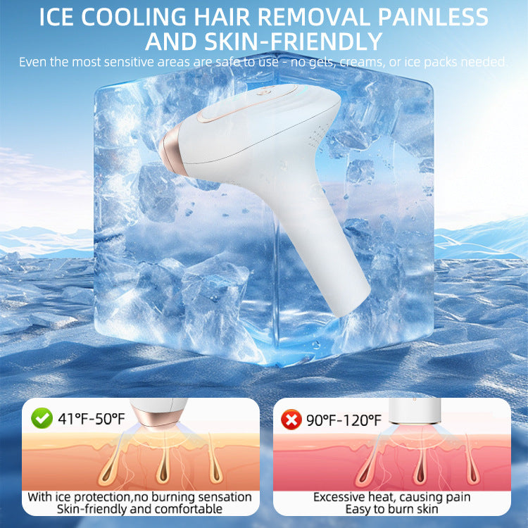 Handheld IPL Freezing Point Hair Removal Device - Replaceable Head, Strong Pulse, Portable, Full-Body Painless Removal