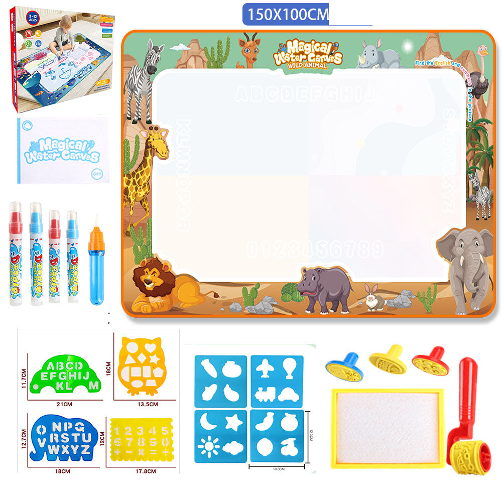 Reusable Water Doodle Mat - Magic Drawing Board for Kids, Washable Fabric, Multiple Themes & Sizes