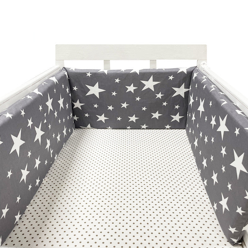 Cotton Baby Bed Protective Fence - Four-Season Anti-Fall Barrier, Multiple Patterns
