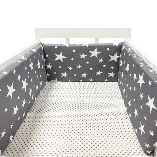 Cotton Baby Bed Protective Fence - Four-Season Anti-Fall Barrier, Multiple Patterns