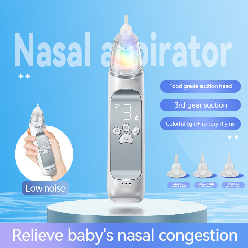Electric Nasal Aspirator for Babies & Children - Rechargeable, 3 Tips, Storage Box, Low-Noise, 700mAh