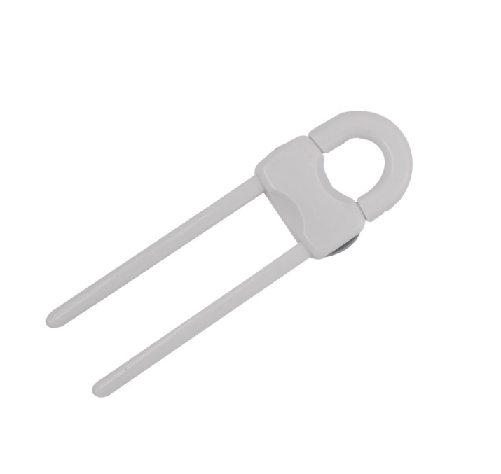 U-Shaped Cabinet Safety Lock - Baby-Proof Drawer & Door Protection, Adjustable, White