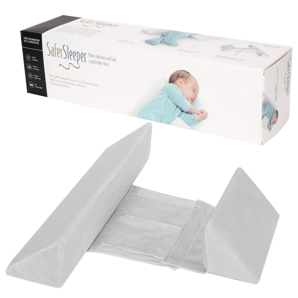 Triangular Baby Side Sleeping Pillow - Anti-Head Deviation, Removable & Washable, Velvet + Sponge