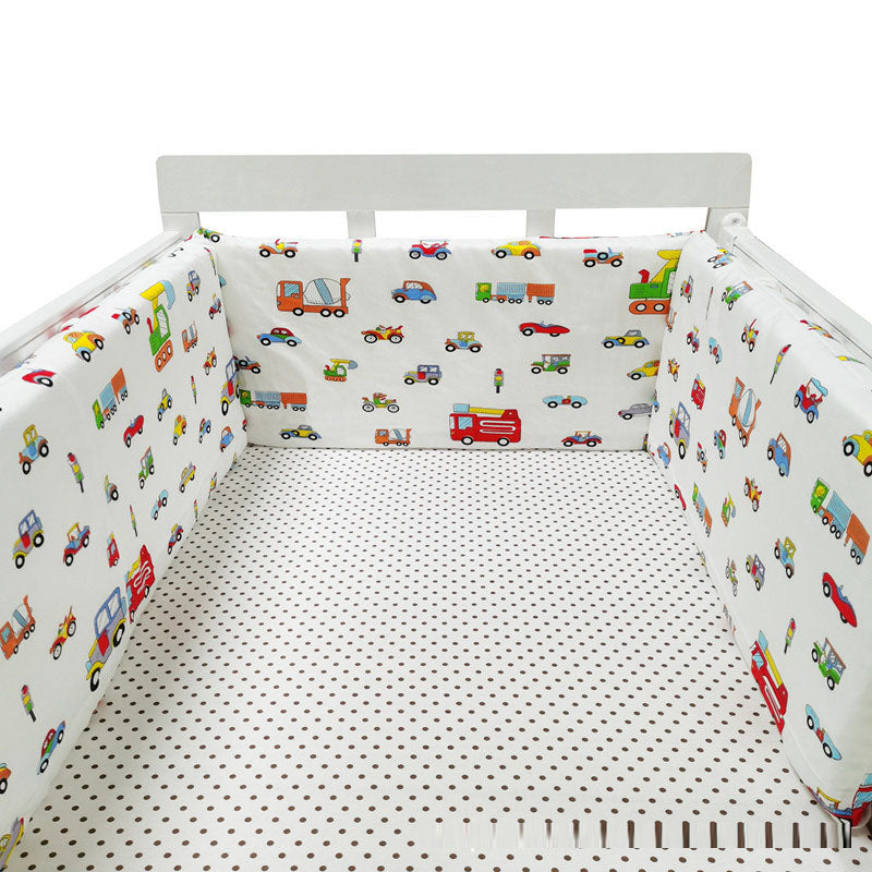 Cotton Baby Bed Protective Fence - Four-Season Anti-Fall Barrier, Multiple Patterns