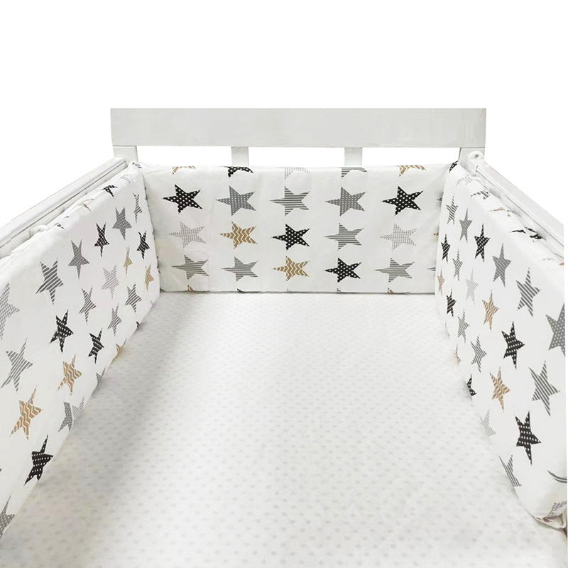 Cotton Baby Bed Protective Fence - Four-Season Anti-Fall Barrier, Multiple Patterns
