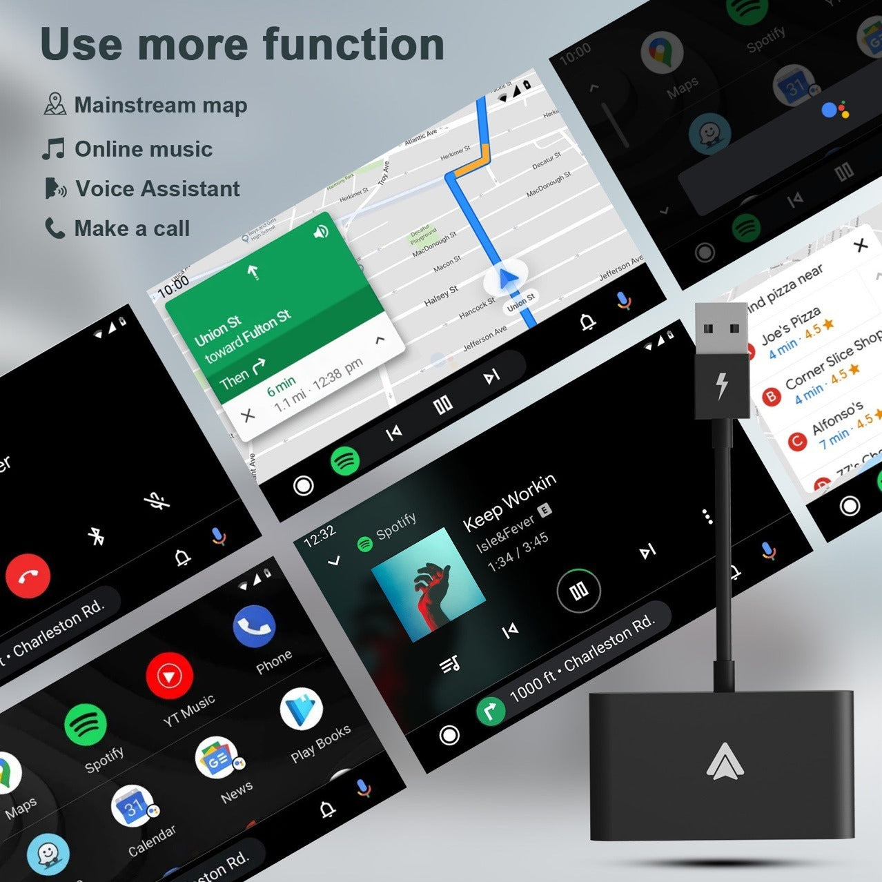 Apple CarPlay & Android Auto Wireless Converter Box - Universal Car Adapter, Multiple Models, Type-C, 1080p