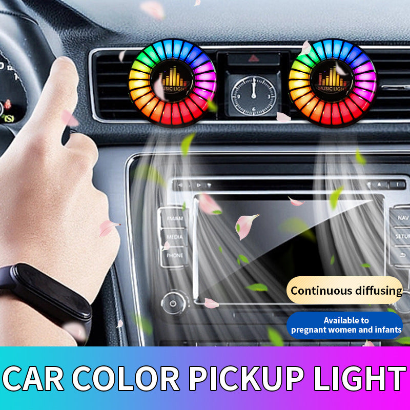 Car Aromatherapy Air Outlet Light - Perfume, Voice-Controlled Rhythm, ABS, Multiple Fragrances