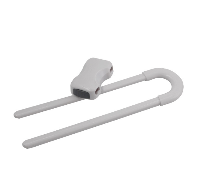 U-Shaped Cabinet Safety Lock - Baby-Proof Drawer & Door Protection, Adjustable, White