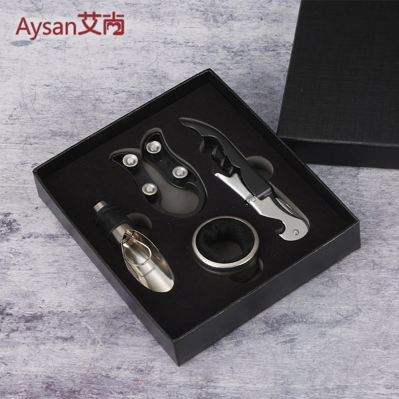 Top And Bottom Lid Paper Box Wine Opener Set, Multi-Functional Wine Opener Tool, Stainless Steel Wine Opener Gift Box