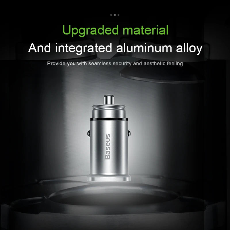 Baseus 30W Dual USB C PD Quick Charge QC 4.0 Car Charger For Mobile Phone Charger Fast USB PD Type C AFC SCP Car Phone Charger