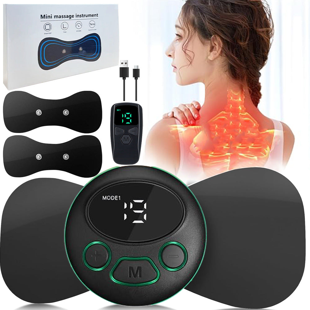 Microcurrent Neck & Body Mini Massager - Cervical Spine, Shoulder, Portable Massage Patch, Digital/Remote Control