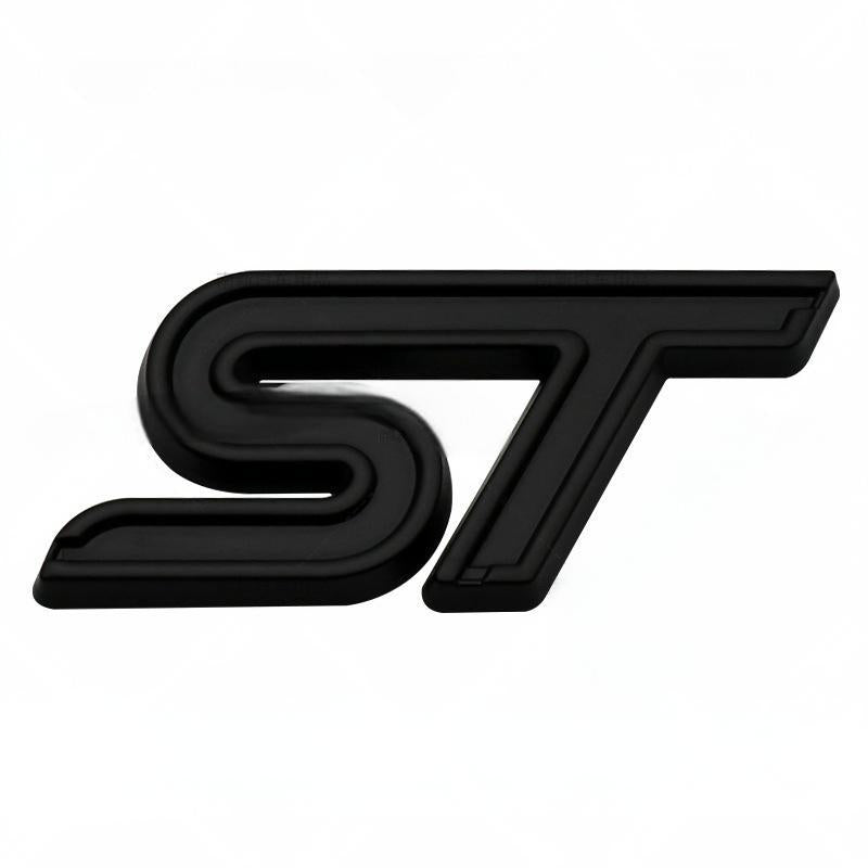 3D Metal ST Car Badge Decals - Ford Focus - Mondeo - Kuga, Double-Sided Tape