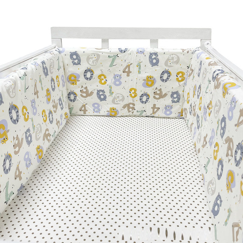 Cotton Baby Bed Protective Fence - Four-Season Anti-Fall Barrier, Multiple Patterns