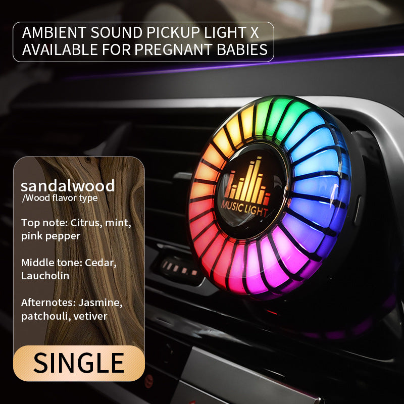 Car Aromatherapy Air Outlet Light - Perfume, Voice-Controlled Rhythm, ABS, Multiple Fragrances