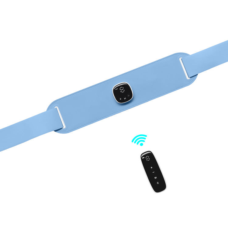 Home Waist Slimming Massage Belt - Shaping Body, USB Powered, Non-Heating, Adjustable Gear, Powder/Light Blue