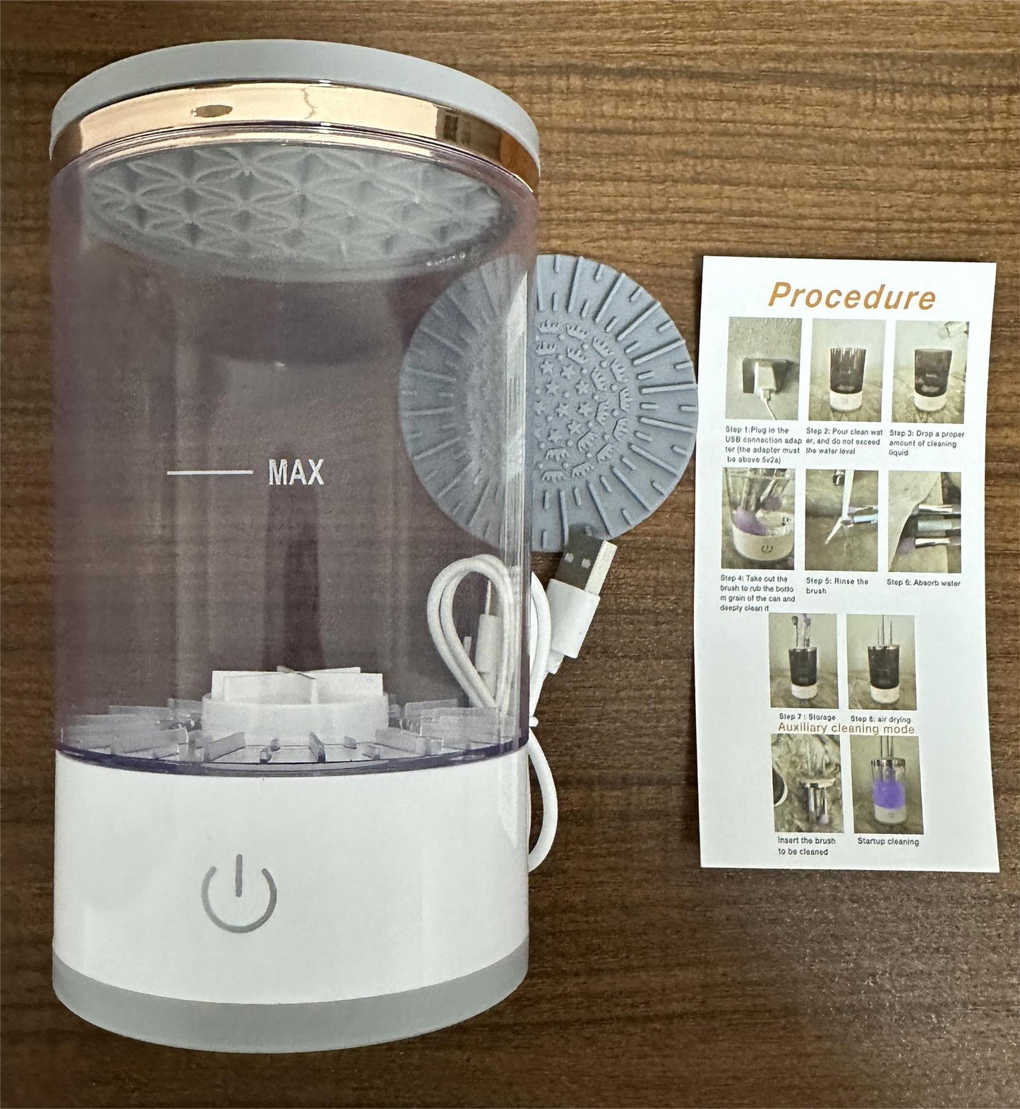 Electric Makeup Brush Washer - Plug-in Automatic Cleaning Tool, Quick Drying