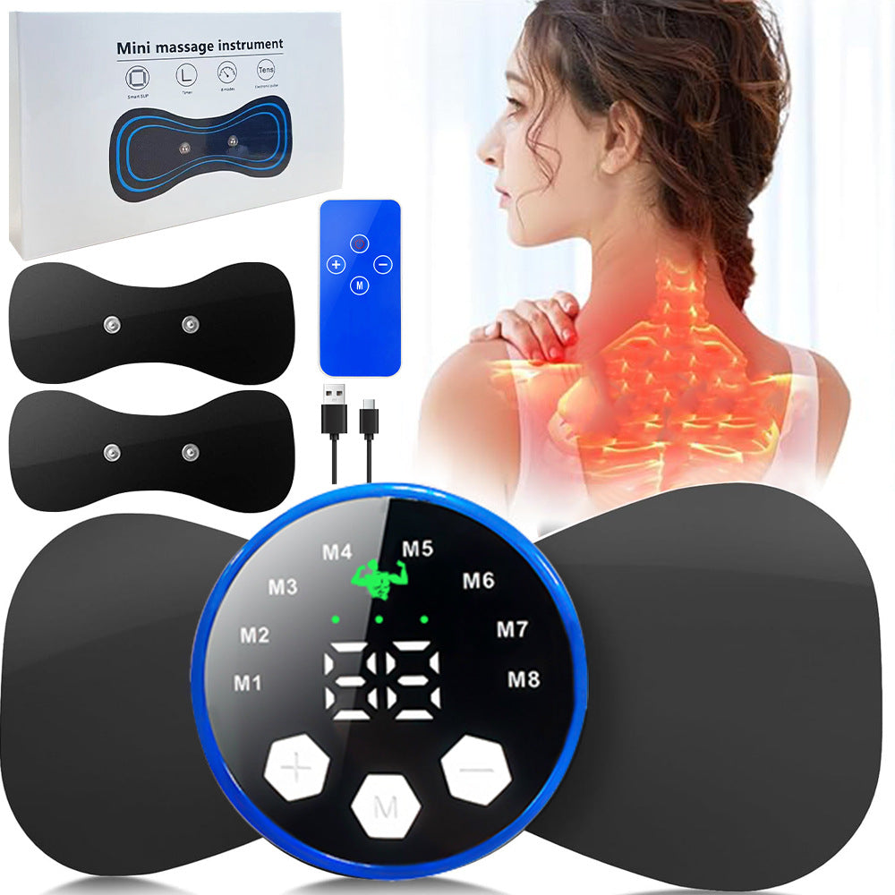 Microcurrent Neck & Body Mini Massager - Cervical Spine, Shoulder, Portable Massage Patch, Digital/Remote Control