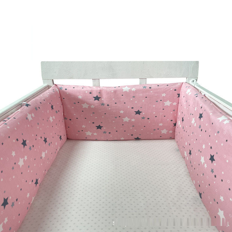 Cotton Baby Bed Protective Fence - Four-Season Anti-Fall Barrier, Multiple Patterns