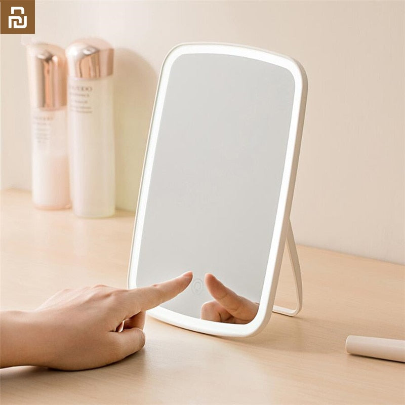 Jordan Judy Portable LED Makeup Mirror - Touch-Sensitive, Foldable, Adjustable, Desktop/Travel