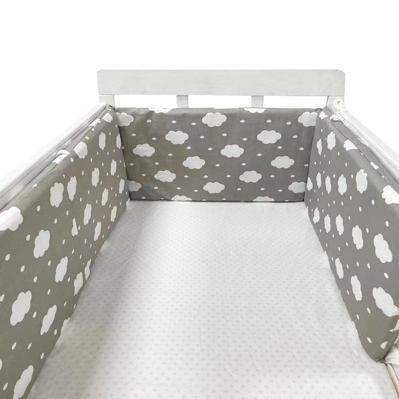 Cotton Baby Bed Protective Fence - Four-Season Anti-Fall Barrier, Multiple Patterns