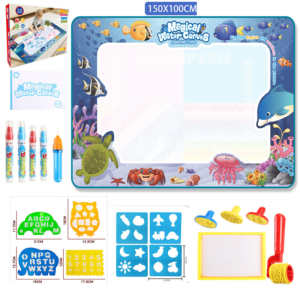 Reusable Water Doodle Mat - Magic Drawing Board for Kids, Washable Fabric, Multiple Themes & Sizes