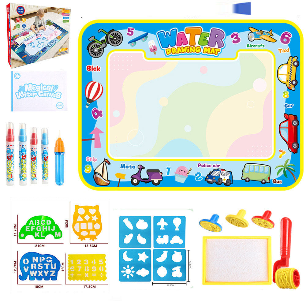Reusable Water Doodle Mat - Magic Drawing Board for Kids, Washable Fabric, Multiple Themes & Sizes