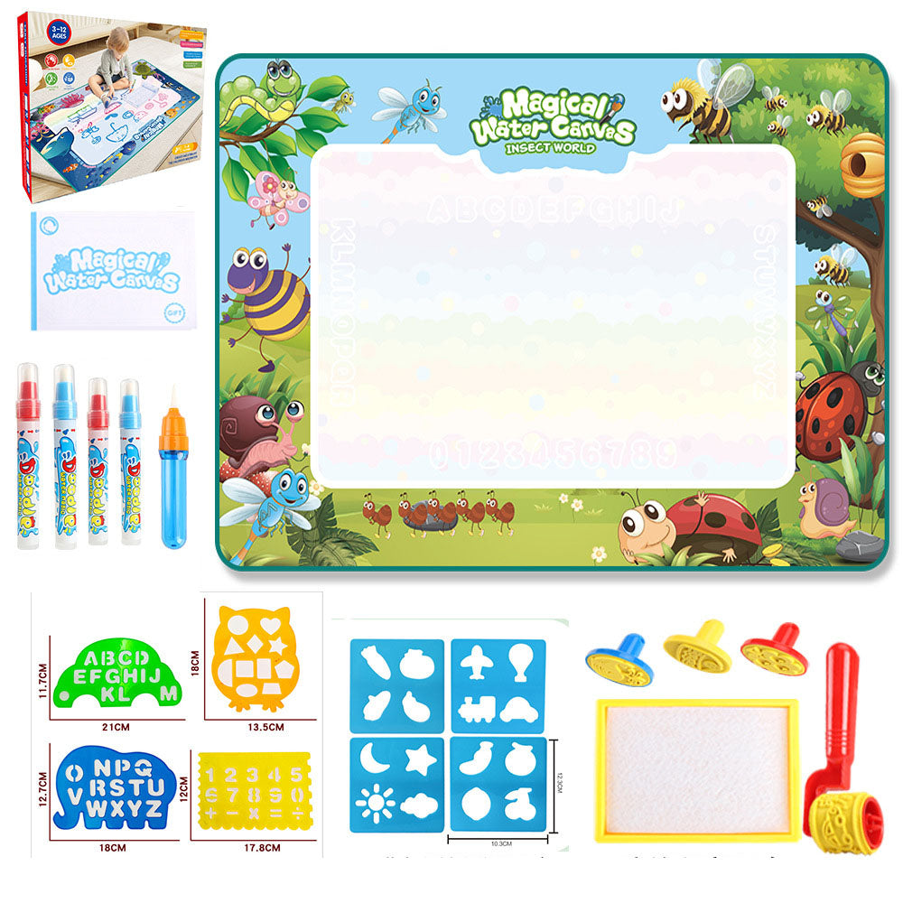 Reusable Water Doodle Mat - Magic Drawing Board for Kids, Washable Fabric, Multiple Themes & Sizes