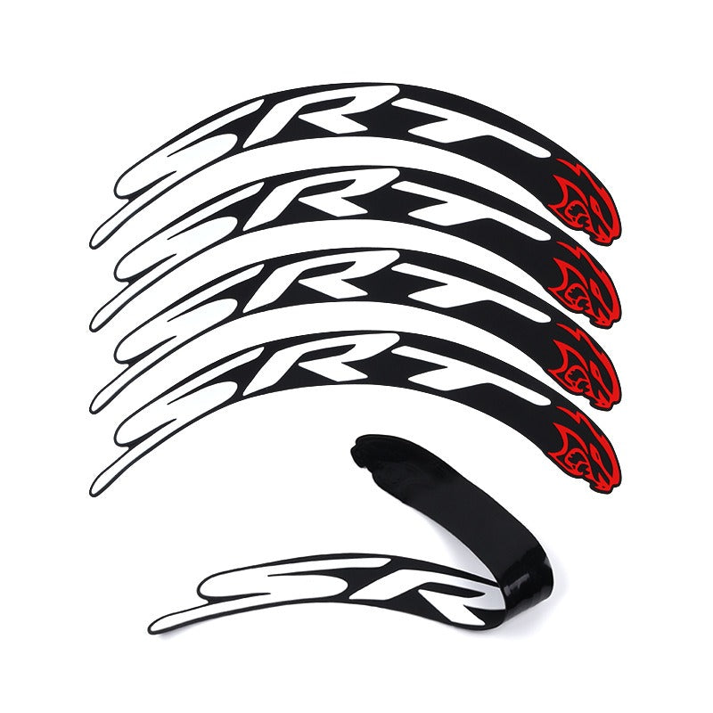 3D Letter Tire Stickers - PVC, SRT, Adhesive, Set for 4 Wheels