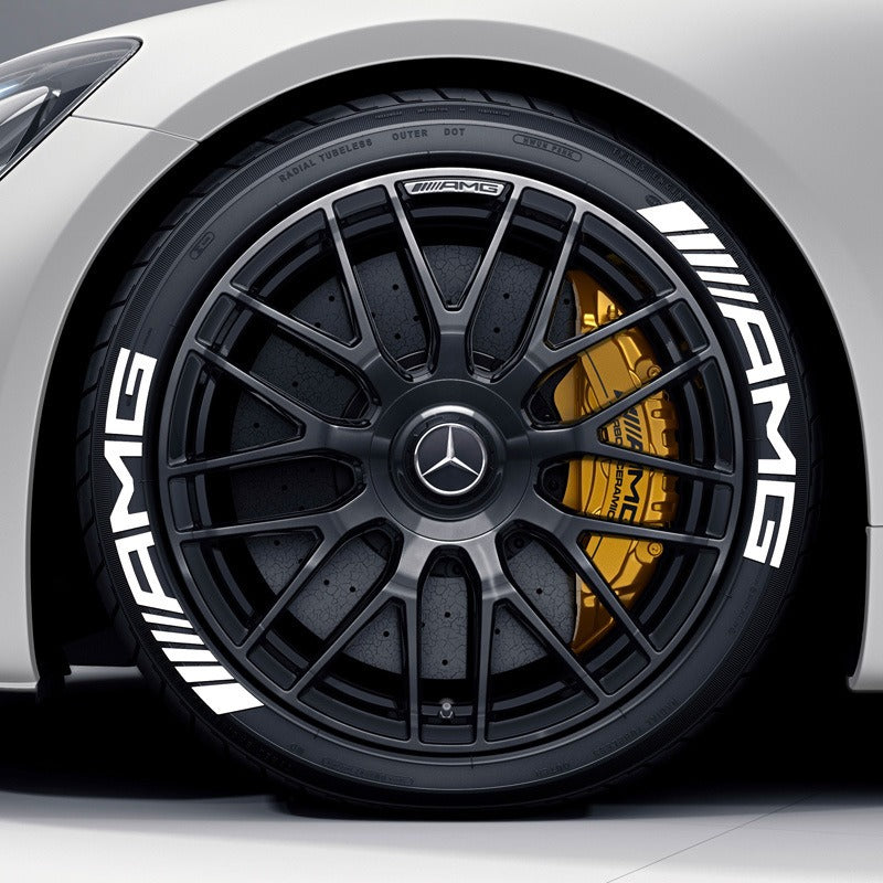 AMG 3D Rubber Car Tire Sticker - 32cm, Multi-Color Bar Options, PVC, Three-Dimensional Decorative Strip
