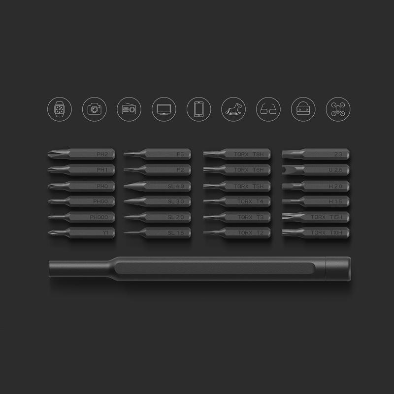 Xiaomi Mijia Screwdrive Kit 24 Wiha Daily Use Precision Magnetic Bits Screw Driver Set AL Box