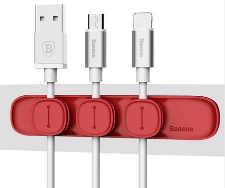 Baseus Pea Magnetic Cable Clamp USB Cable Manager Clip Desktop Charging Cable Winder