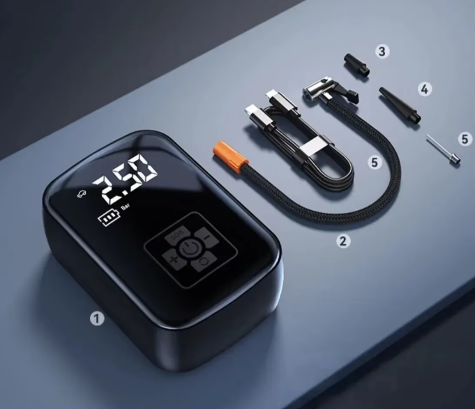 Wireless Car Mini Inflation Pump - 100W High-Pressure, Dual-Use (Car/Home), USB Rechargeable