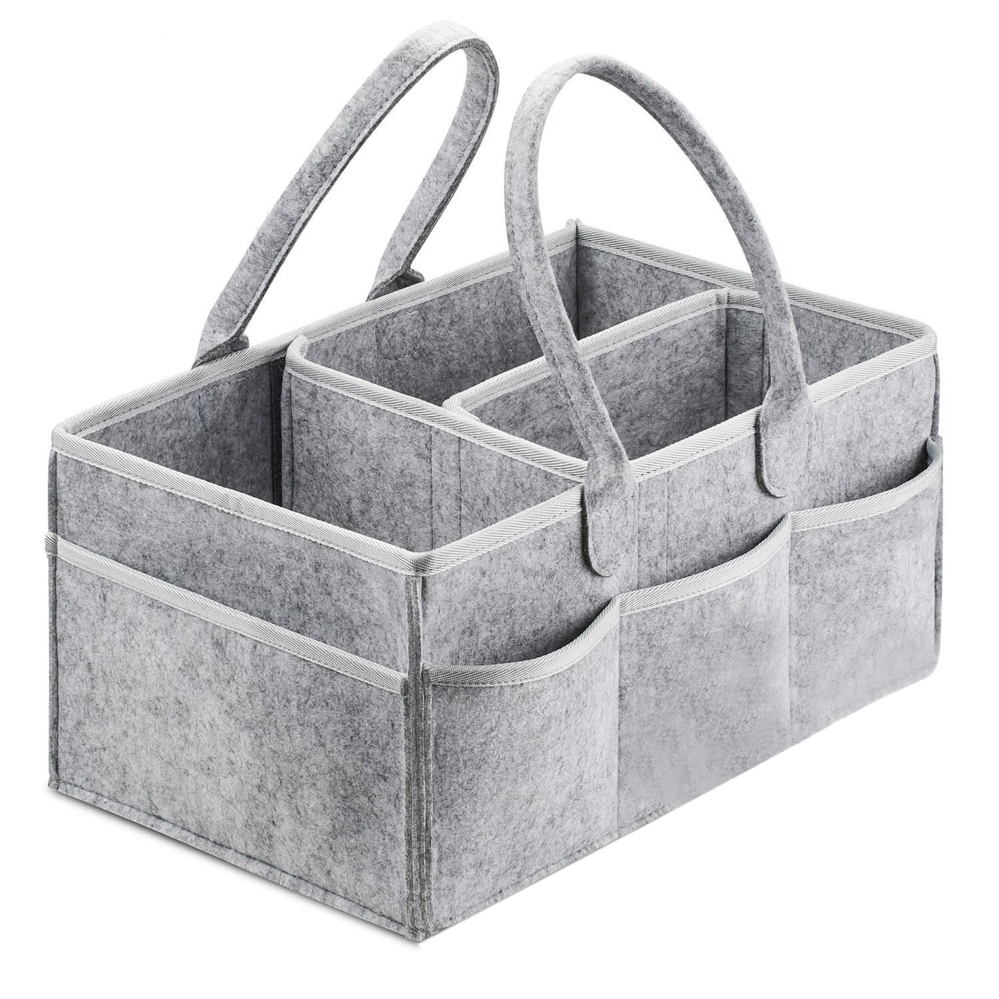 Extra-Large Baby Diaper Caddy Organizer - Portable Felt Nursery, Car & Changing Table Storage Bin